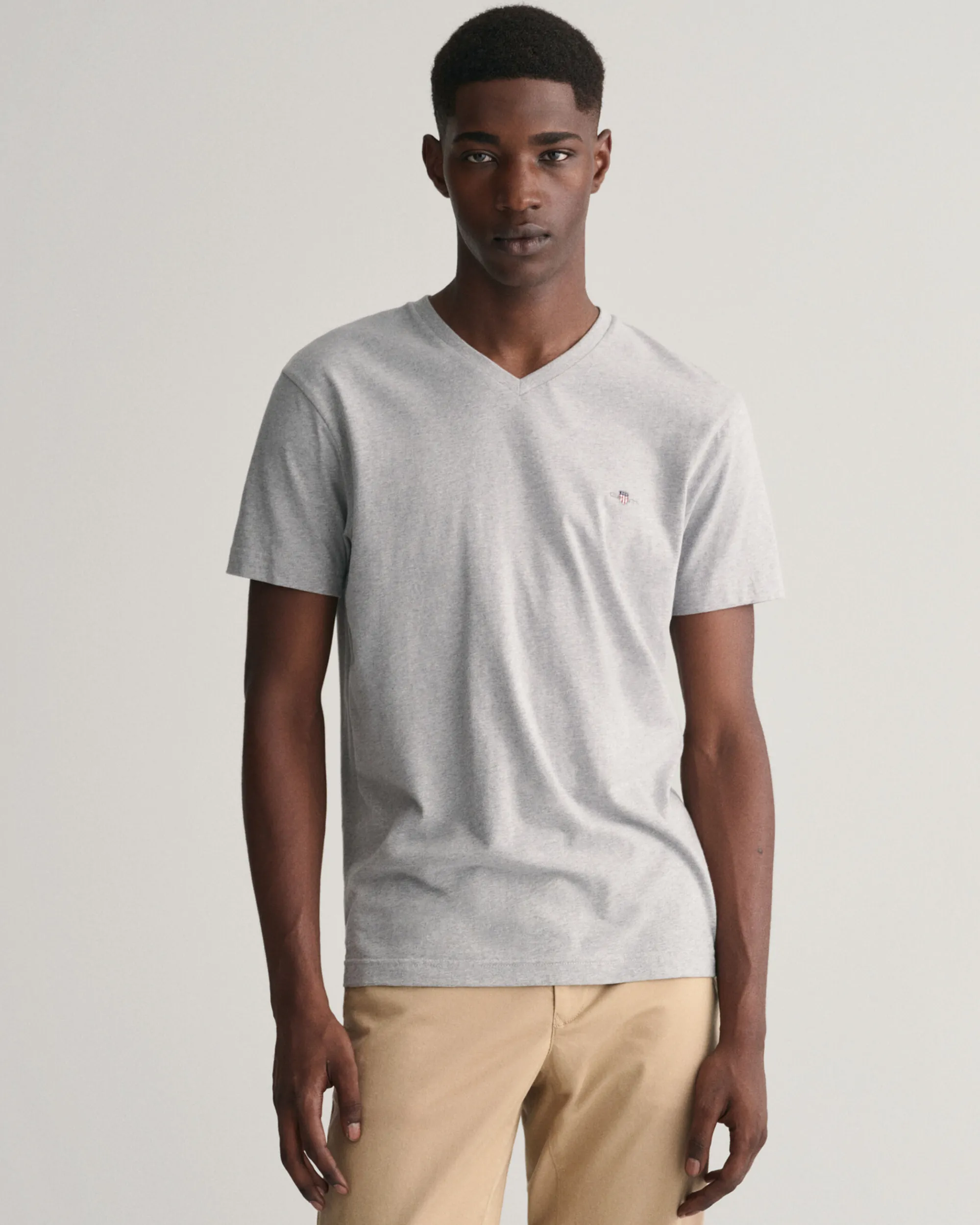 Slim Fit Shield V-Neck T-Shirt