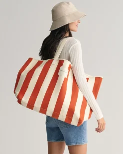 Striped Canvas Beach Bag