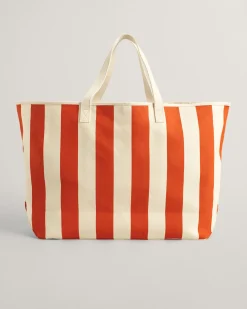 Striped Canvas Beach Bag