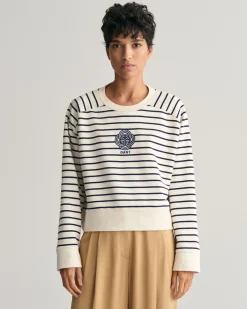 Striped Monogram Crew Neck Sweatshirt