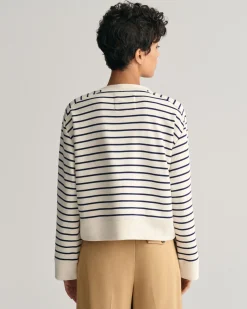 Striped Monogram Crew Neck Sweatshirt