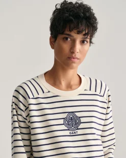 Striped Monogram Crew Neck Sweatshirt