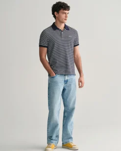 Striped Piqué Polo Shirt