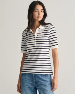 Striped Shield Piqué Polo Shirt