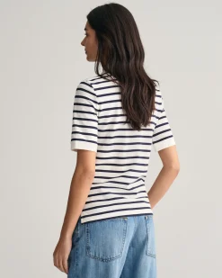 Striped Shield Piqué Polo Shirt