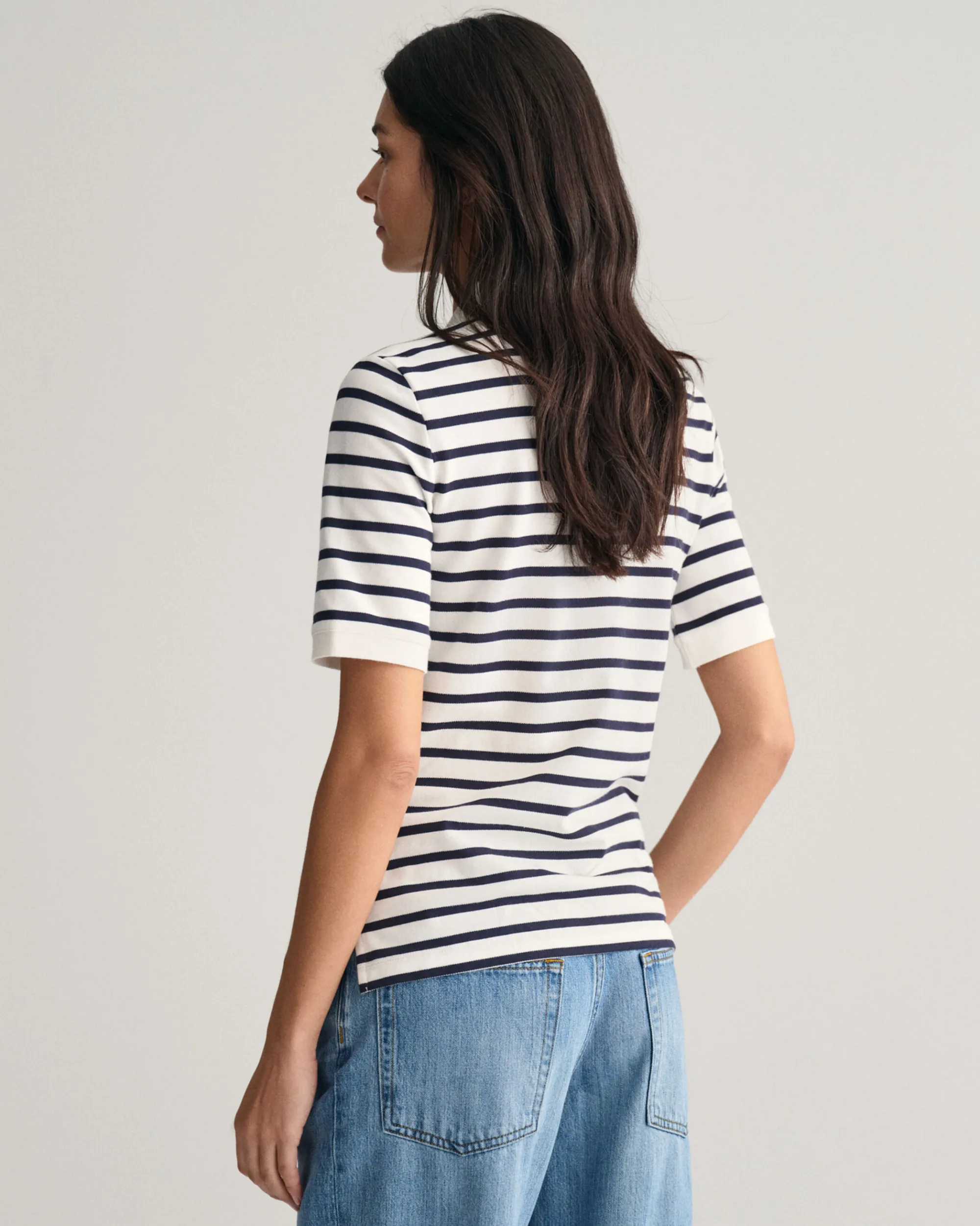 Striped Shield Piqué Polo Shirt