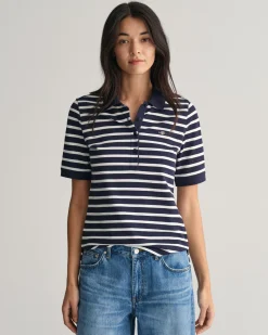 Striped Shield Piqué Polo Shirt