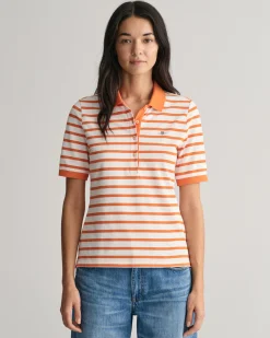 Striped Shield Piqué Polo Shirt