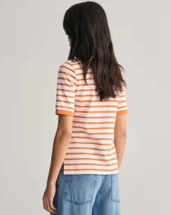 Striped Shield Piqué Polo Shirt