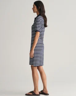 Striped Shield Piqué Polo Dress