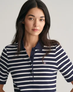 Striped Shield Piqué Polo Dress