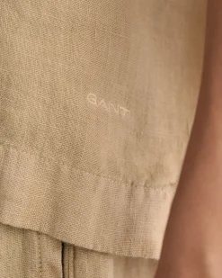 Teen Girls Boxy Linen Short Sleeve Shirt