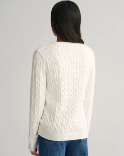 Teen Girls Shield Cotton Cable Knit Sweater