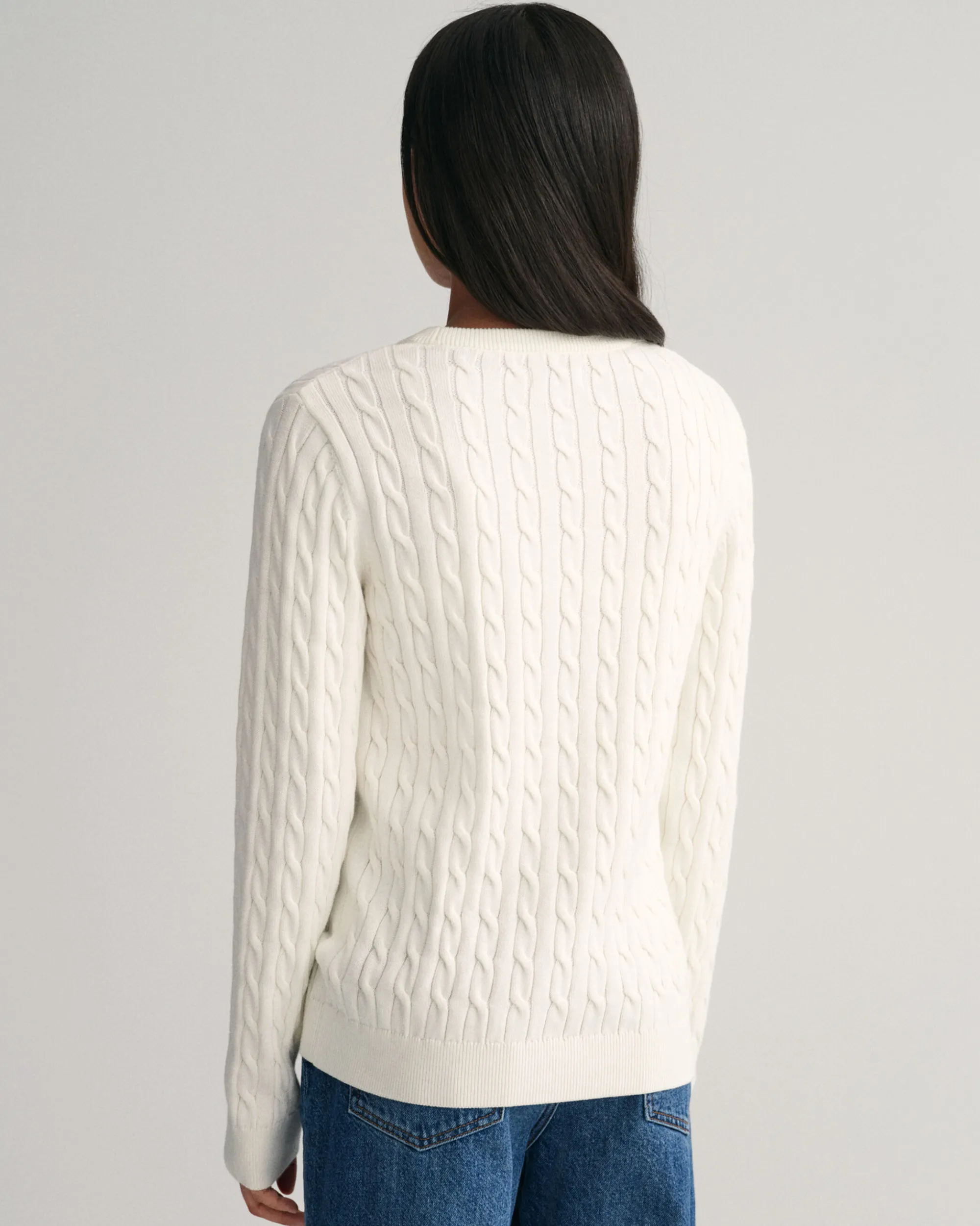 Teen Girls Shield Cotton Cable Knit Sweater