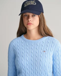 Teen Girls Shield Cotton Cable Knit Sweater