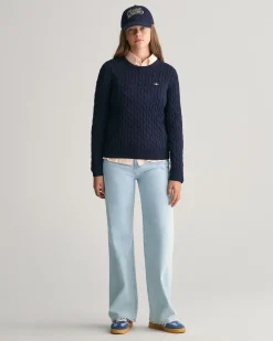Teen Girls Shield Cotton Cable Knit Sweater