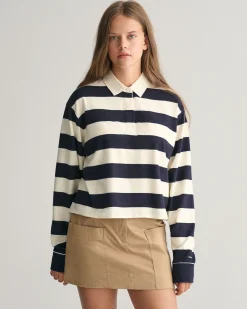 Teen Girls Striped Cropped Rugger