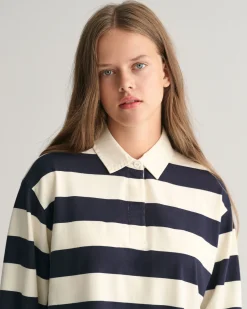 Teen Girls Striped Cropped Rugger