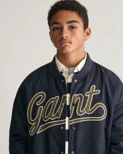 Teens Script Graphic Varsity Jacket