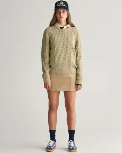 Teens Shield Cotton Cable Knit Crew Neck Sweater