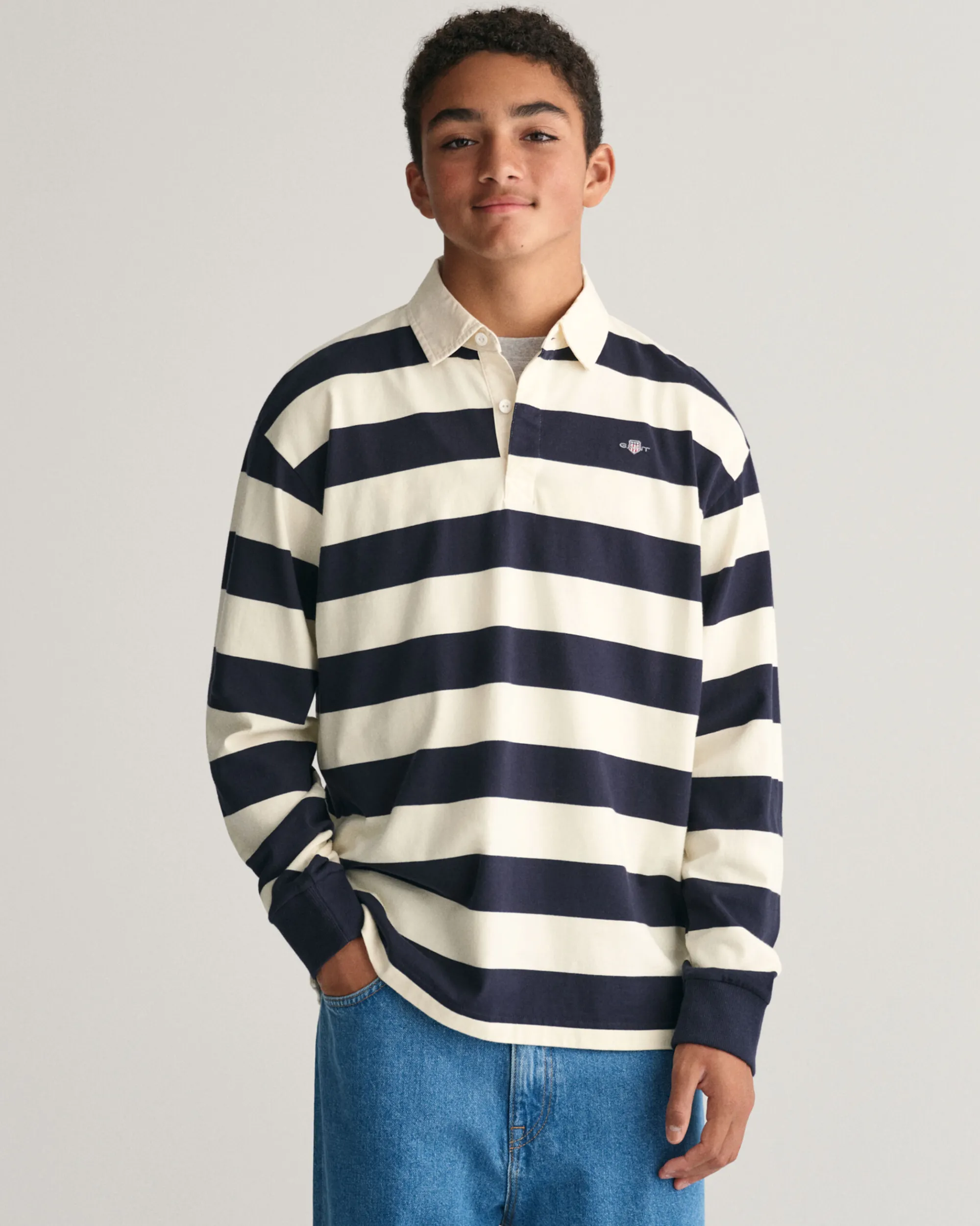 Teens Shield Striped Rugger