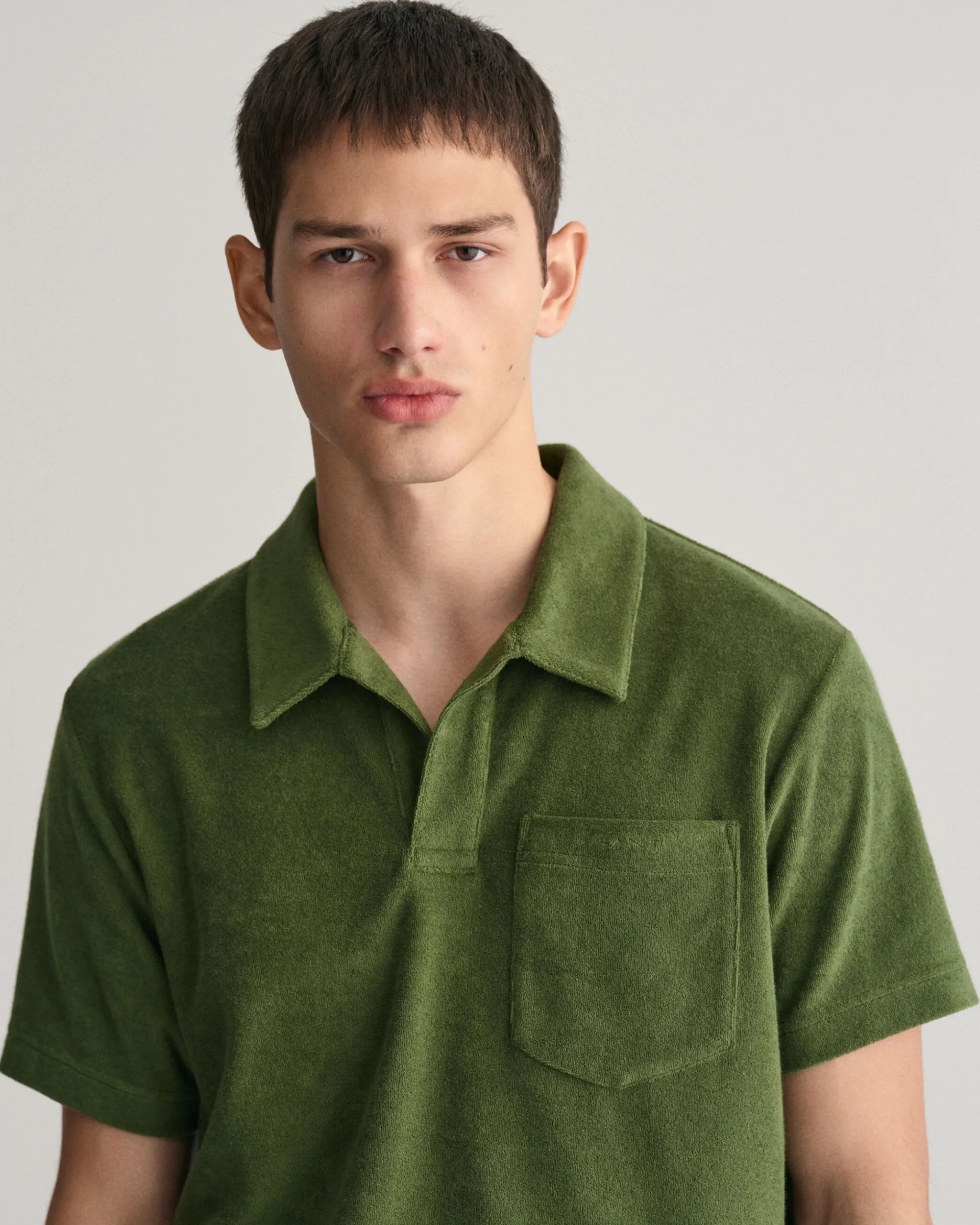 Terry Cloth Piqué Polo Shirt