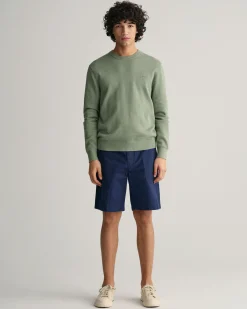 Textured Cotton Crew Neck Sweater