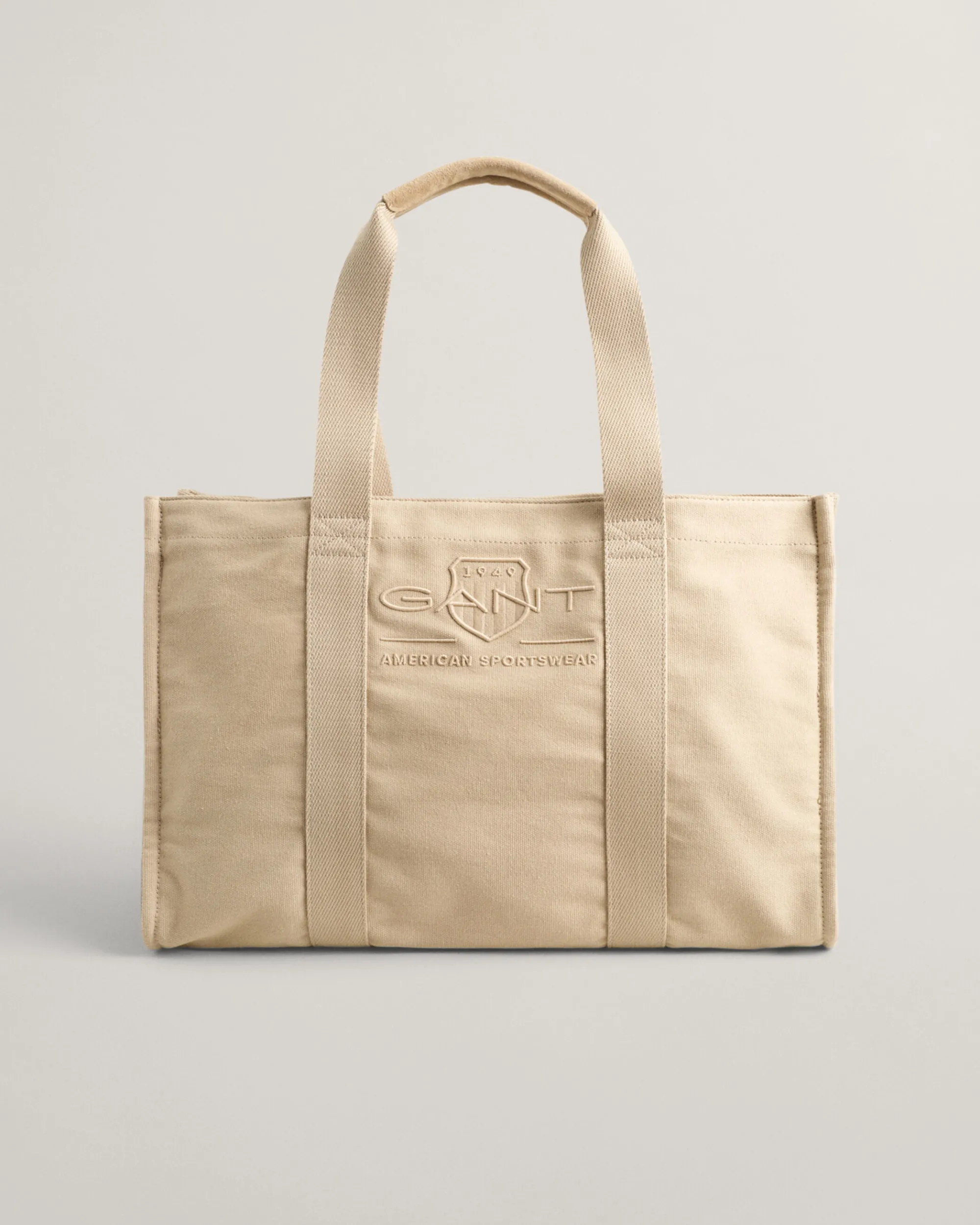 Tonal Shield Canvas Tote Bag