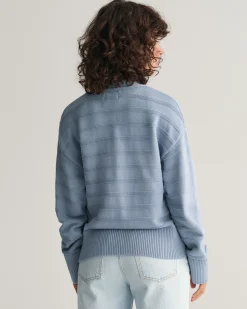 Tonal Striped Cotton Cardigan
