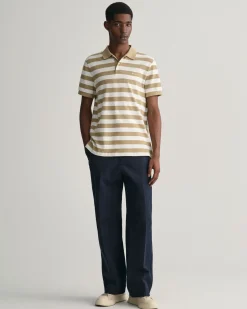 Wide Striped Piqué Polo Shirt