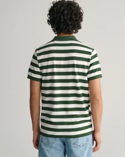 Wide Striped Piqué Polo Shirt