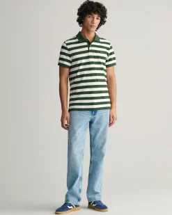 Wide Striped Piqué Polo Shirt