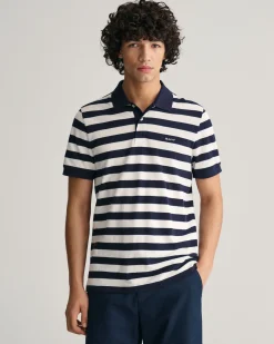 Wide Striped Piqué Polo Shirt