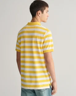 Wide Striped Piqué Polo Shirt