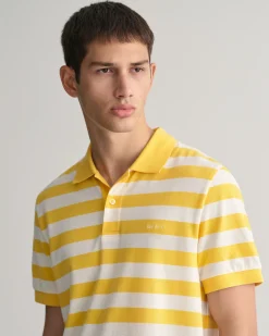 Wide Striped Piqué Polo Shirt